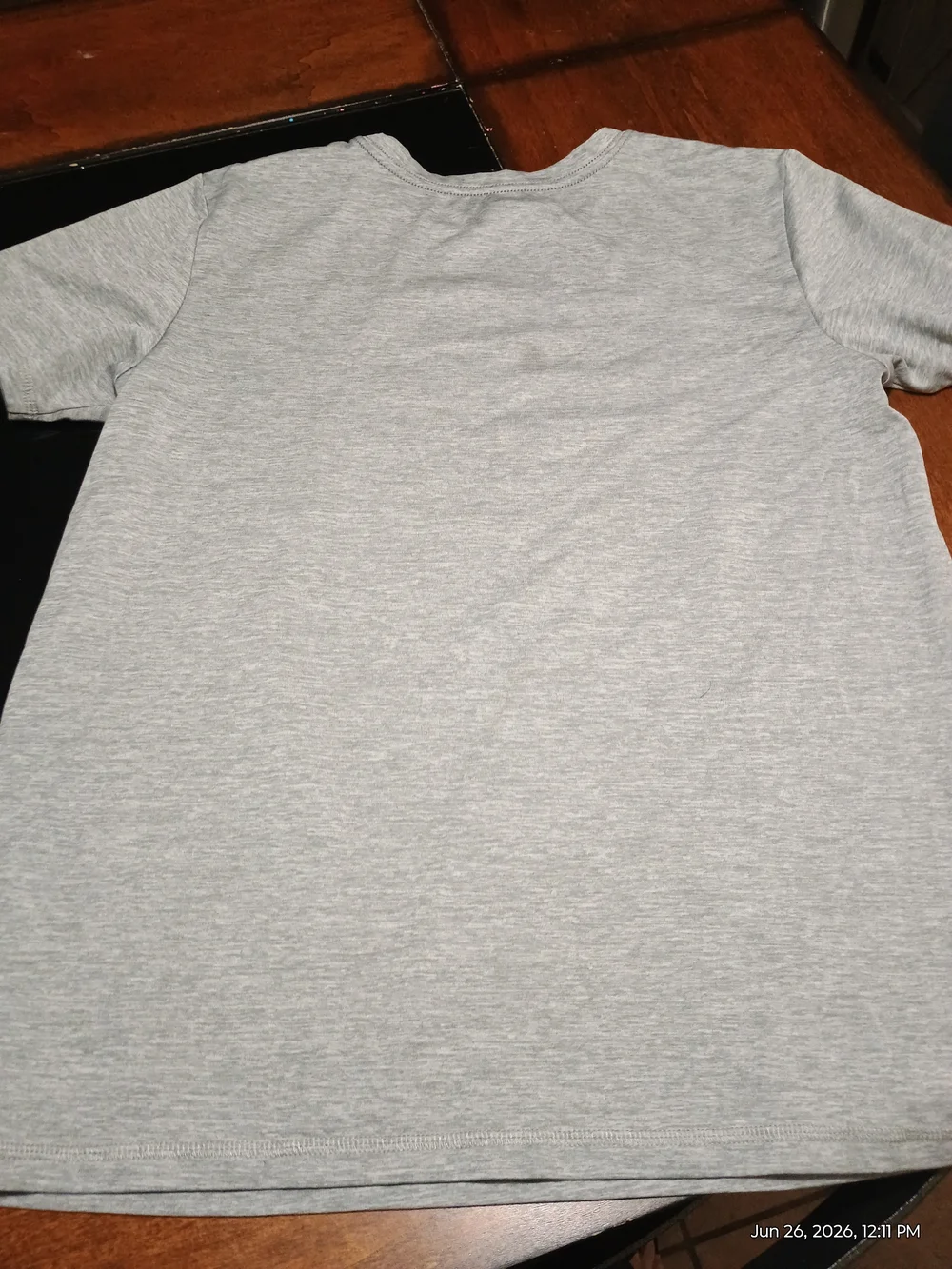 adidas Light Gray Tee with Navy Logo